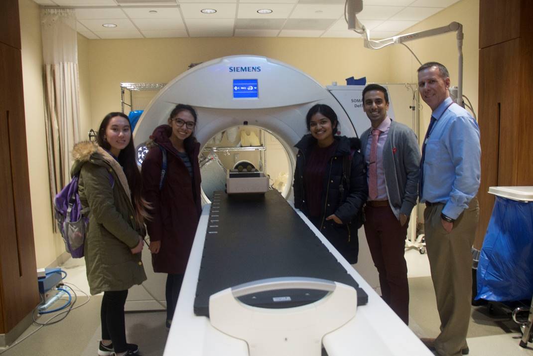 Engineering students at MRI demonstration